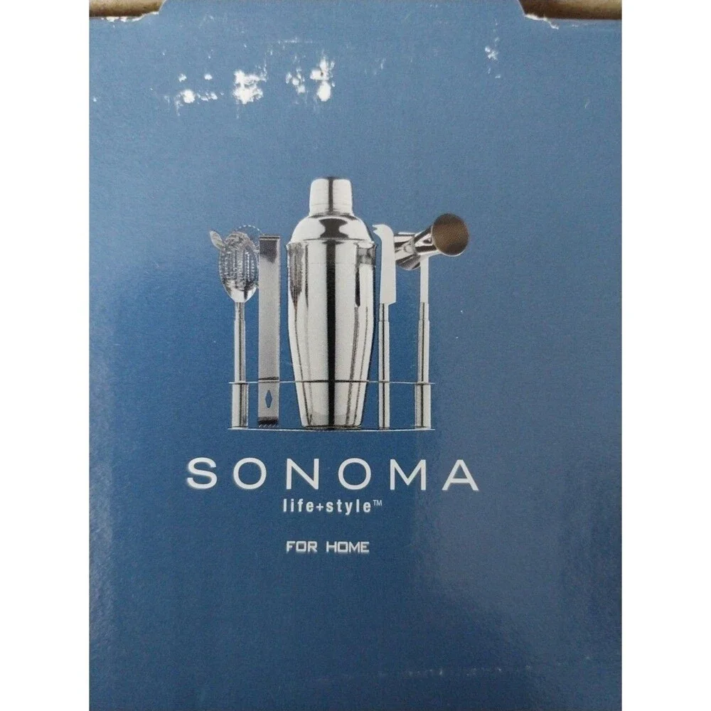 Williams Sonoma Encore Bar Tools and Cocktail Stainless Steel 6-pc Bar Set NIB